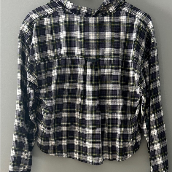 American Eagle Green and Black Plaid Shirt - Picture 6 of 6